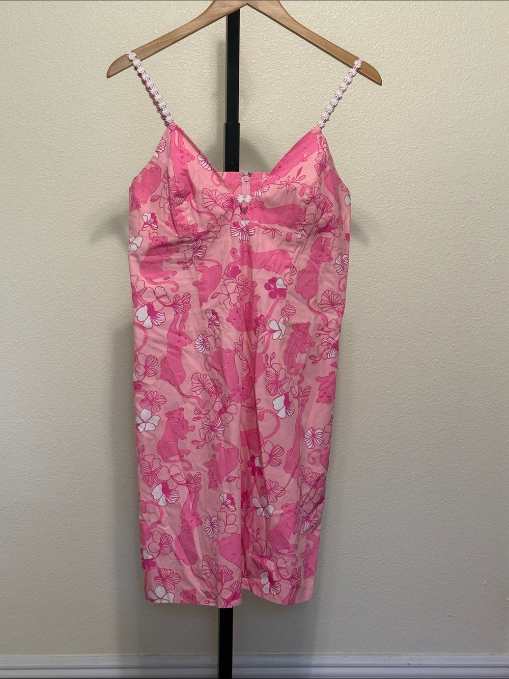 T)1. Lilly Pulitzer 🩷Pink Floral Slip Dress with Spaghetti Straps
